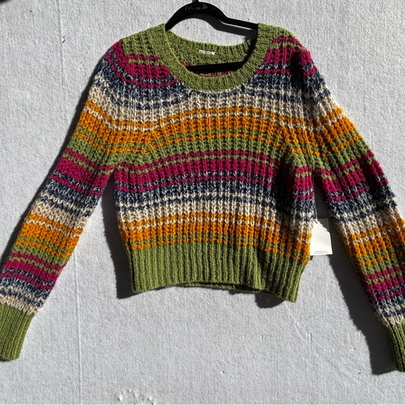 MOTHER Colorful Striped Crew Neck Sweater - Picture 2 of 6